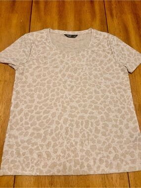 Simply Vera Vera Wang Beige Leopard-Print Short Sleeve Tee